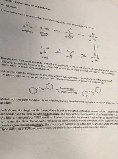 (Get Answer) - 1321-7: Imine Formation And Reduction Introduction Imines Are...| Transtutors