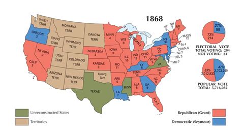 US Election of 1868 Map - GIS Geography