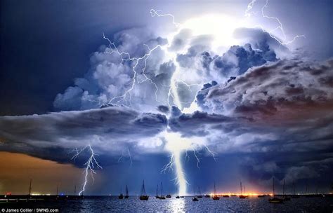 Lightning illuminates a cumulonimbus cloud over Corio Bay, Victoria by James Collier | Beautiful ...