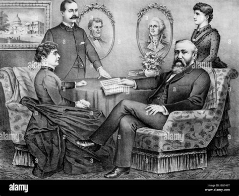 USA President Benjamin Harrison and family in 1889 Stock Photo - Alamy