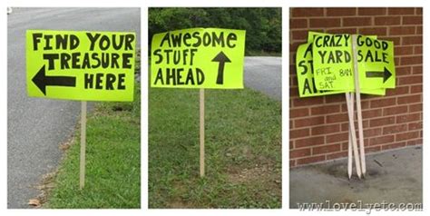 Creative Yard Sale Signs | Treasures - Lost, Found, Sold! | Pinterest