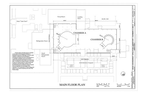 Main Floor Plan - NASA Johnson Space Center, Building No. 32, Space ...