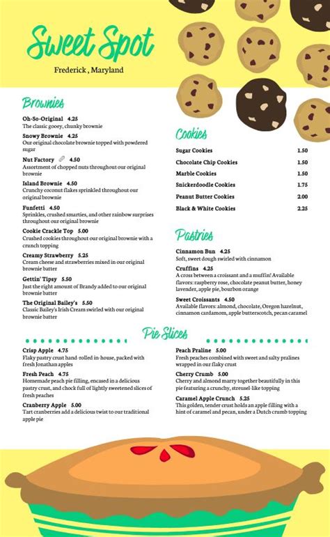 Cookies Dessert Menu Design Template by MustHaveMenus