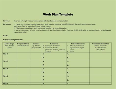 Work Plan - 40 Great Templates & Samples (Excel / Word) ᐅ TemplateLab