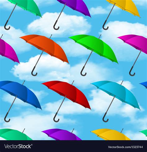 Seamless colorful umbrellas background Royalty Free Vector