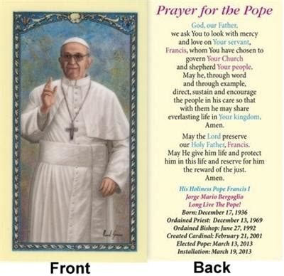 Pope Francis, Prayer for the Pope Laminated Holy Card. 25-pack, # 61758