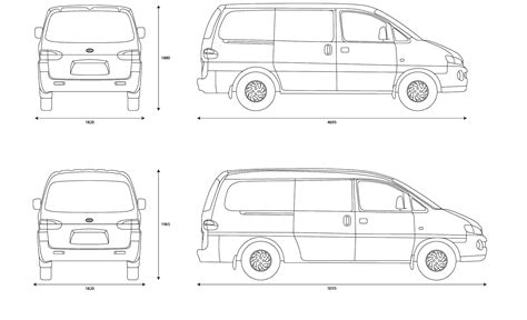 Hyundai H1 2007 Blueprint - Download free blueprint for 3D modeling