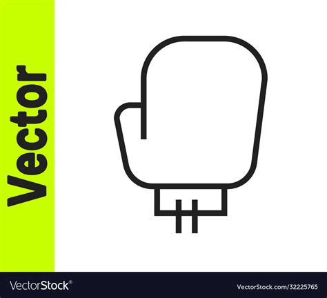 Black line boxing glove icon isolated on white Vector Image