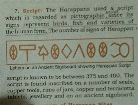 Harappan art of writing and script pictorial writing - Brainly.in