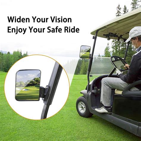 10L0L Universal Golf Cart Side Mirrors for Club Car, EZGO, Yamaha, Folding Side View Mirror ...