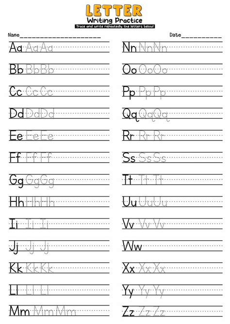 Practice writing alphabet letter worksheets – Artofit