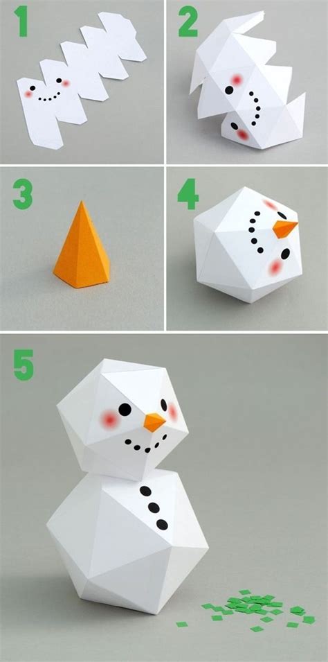 Papercraft Snowman 15 Geometric Snowman 37 Snowman Crafts that Don T ...