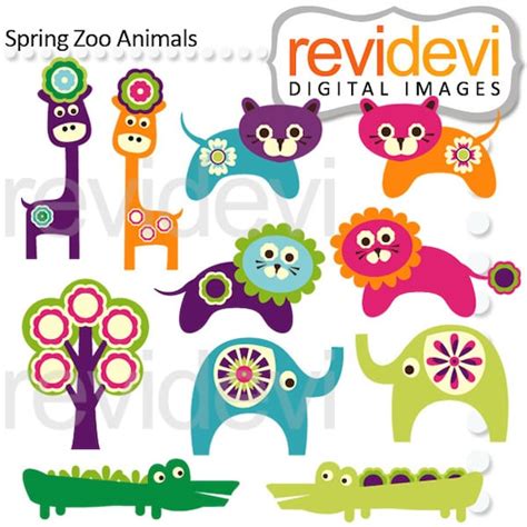 Spring Animals Clipart 07497 by revidevi on Etsy