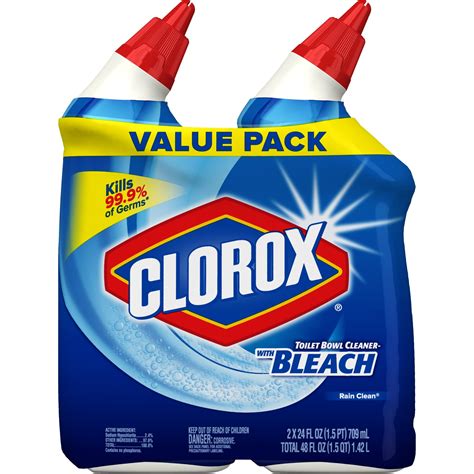 Clorox Toilet Bowl Cleaner with Bleach, Rain Clean - 24 Ounces, 2 Pack - Walmart.com - Walmart.com