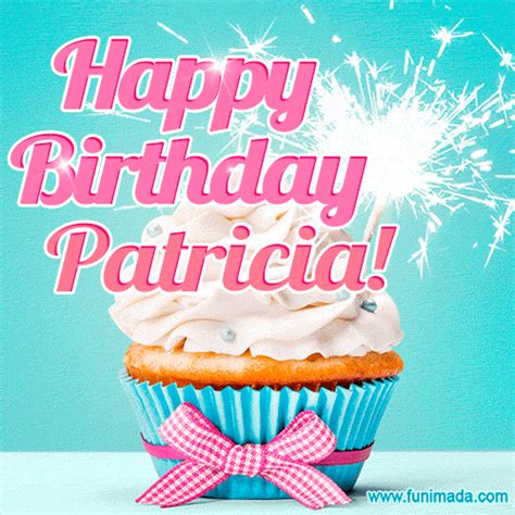 Happy Birthday Patricia! Elegang Sparkling Cupcake GIF Image ...