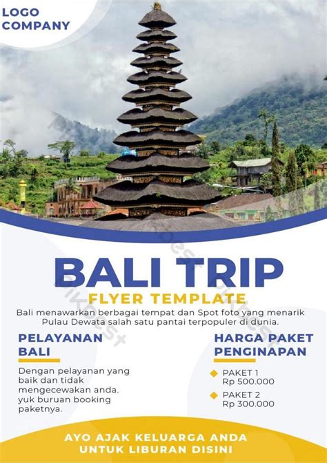 Contoh Brosur Perjalanan Wisata Bali Ubud Itinerary Word - IMAGESEE