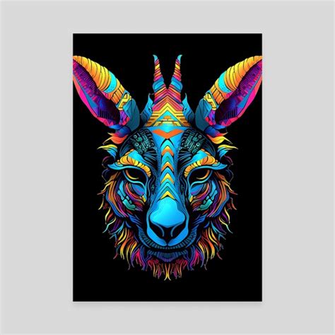 Colorful Geometric Mule Donkey Horse Hybrid Pop Art Animal, an art canvas by le phuc - INPRNT