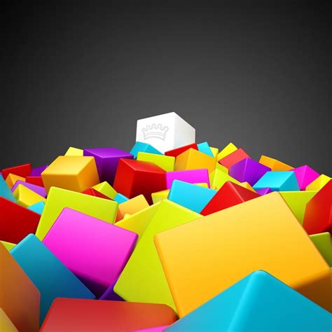 3D Colorful Squares iPad Wallpapers Free Download