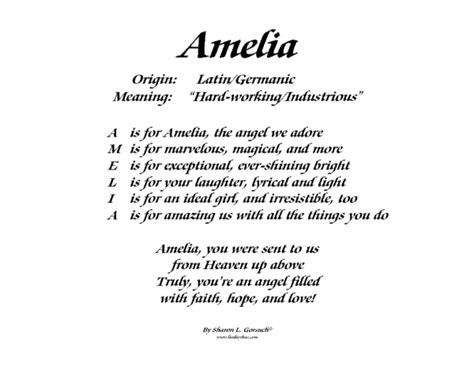 Meaning of Amelia - LindseyBoo