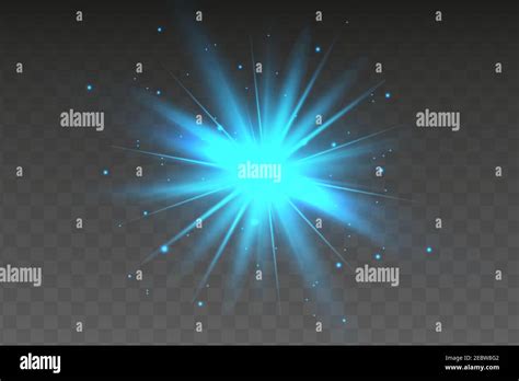 Blue glowing lights effects isolated on background. Glow light effect ...