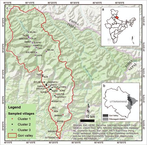 (A) Inset map of India; (B) Gori valley in the Pithoragarh district of ...