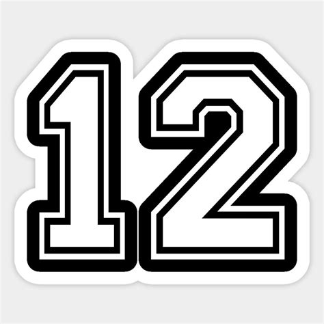 Number 12 Sticker - Customizable Design