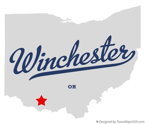 Map of Winchester, OH, Ohio