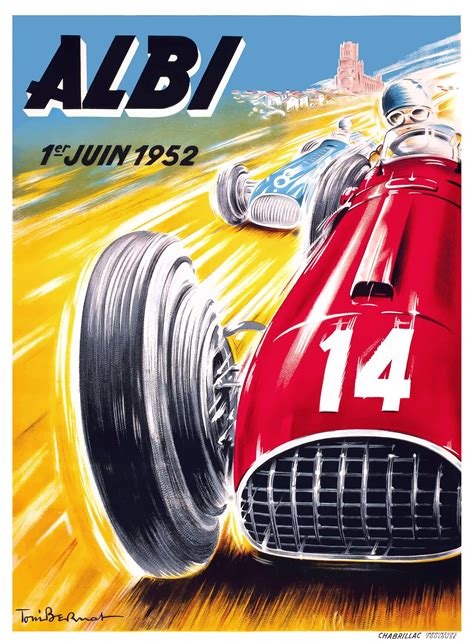 1952 Albi Grand Prix Automobile Race Poster by Retro Graphics in 2020 ...