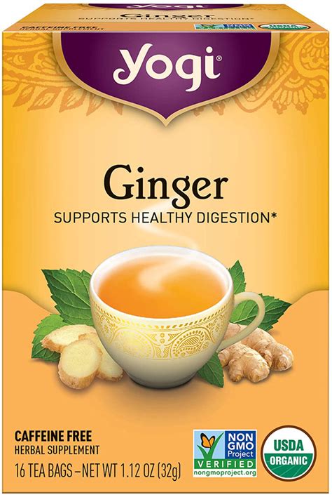 Organic Ginger Tea 16 Bags | Ginger Tea Benefits | Piping Rock Health Products