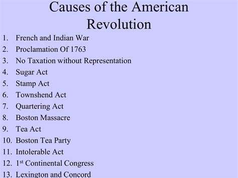 Causes of the American Revolution