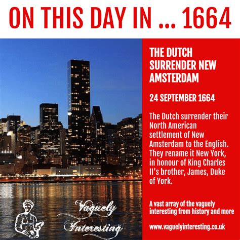 On this day in 1664 | New Amsterdam is ceded to the English | Strange | Before It's News