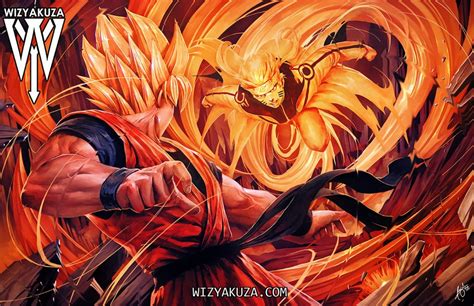 Epic Goku vs. Naruto Crossover HD Wallpaper by wizyakuza