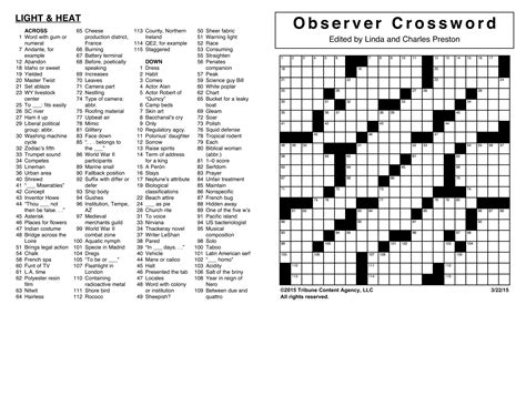 toronto star crossword puzzles printable printable crossword puzzles ...