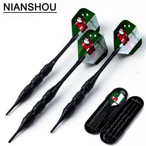 NIANSHOU 20g Soft Electronic darts With Black Aluminum Shaft Needle Green Darts Flights N5 /3PCS ...