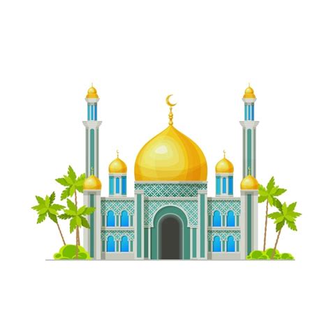 Premium Vector | Muslim mosque building vector icon of Islam religion ...