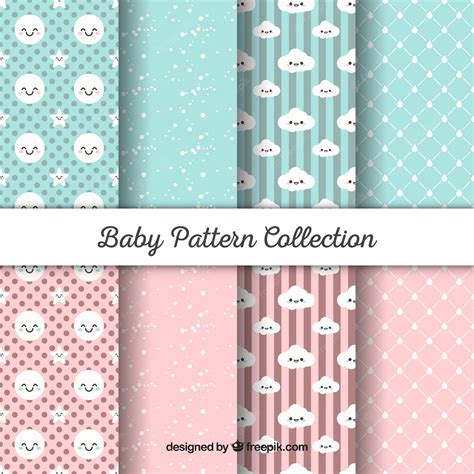 Premium Vector | Baby patterns collection in flat style