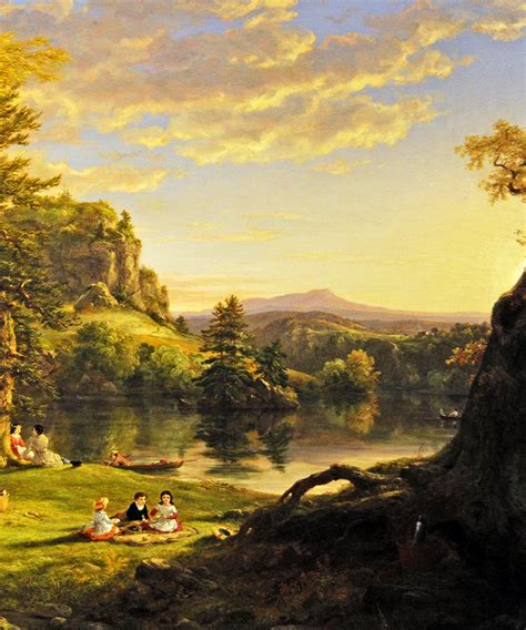 The Picnic - Thomas Cole Landscape Artist, Landscape Paintings, Landscapes, Hudson River School ...