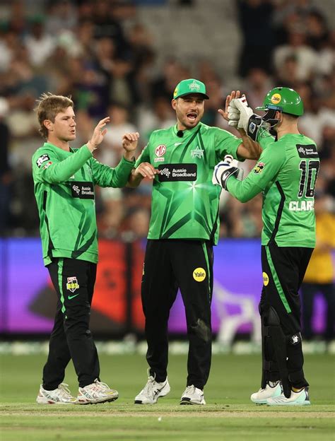 Adam Zampa celebrates dismissing Jason Sangha with Marcus Stoinis and Joe Clarke | ESPNcricinfo.com