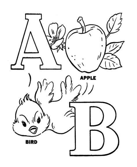 Pre-K ABC Coloring - Alphabet Activity Sheets - Easy Coloring Letters A-B | HonkingDonkey