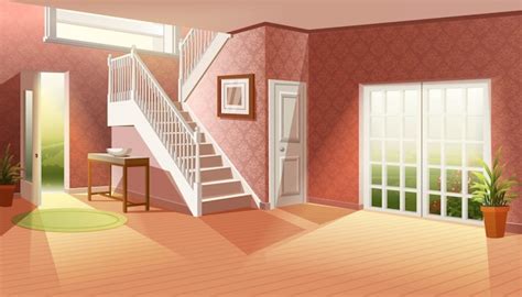 Premium Vector | Cartoon illustration without furniture. big empty ...