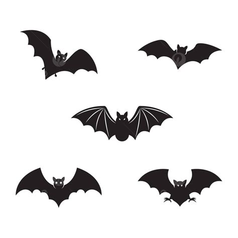 Bat Vector Icon Template Design Halloween Card White Vector, Halloween ...