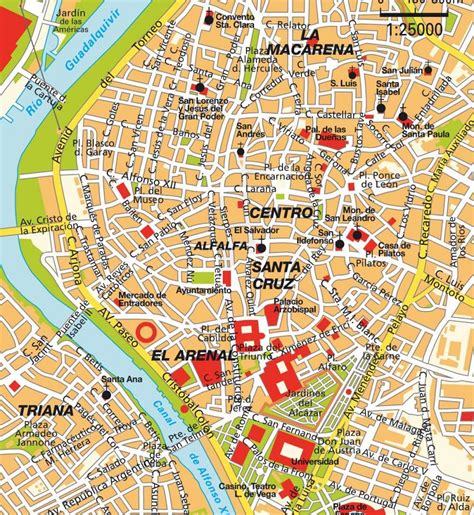 Map of Seville centre - Map of Seville spain city centre (Andalusia ...