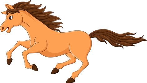 Cartoon brown horse running on white background 6605385 Vector Art at ...