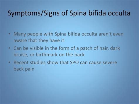 Spina Bifida Signs