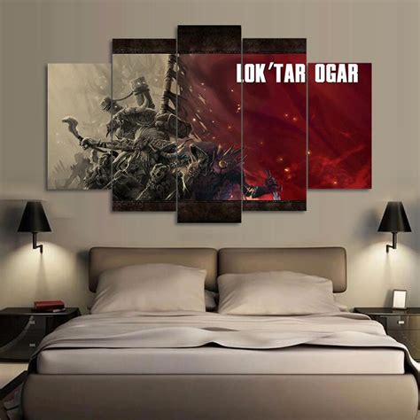 Victory Or Death! Lok Tar Ogar – Abstract 5 Panel Canvas Art Wall Decor - Metal Pigeon