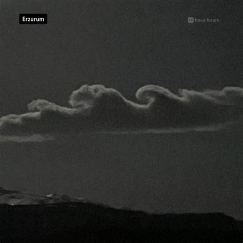 "Kelvin-Helmholtz" clouds seen in Erzurum/Turkey are one of the rarest ...