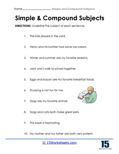 Compound Subjects Worksheets - 15 Worksheets.com