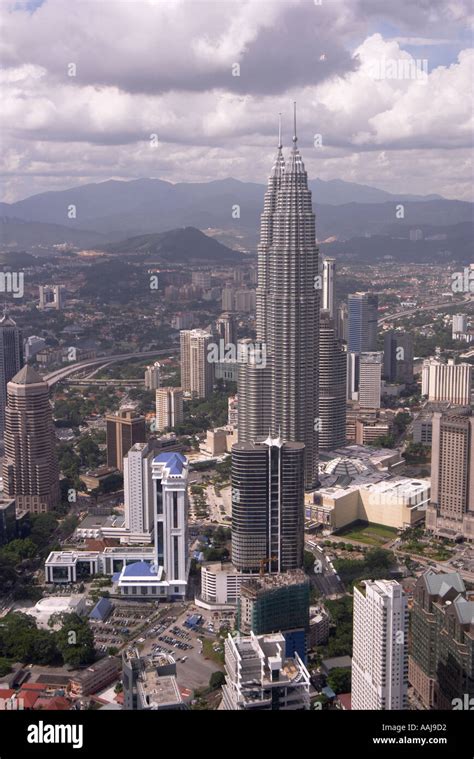 Kuala Lumpur aerial view from Menara Tower with Petronas building Stock Photo - Alamy