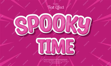 Premium Vector | Spooky time modern cartoon editable text effect design