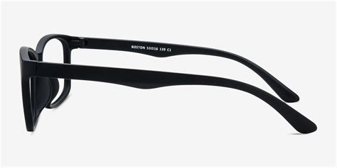 Boston Rectangle Matte Black Full Rim Eyeglasses | Eyebuydirect Canada